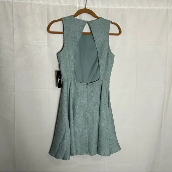 Lulu's Tiffany Blue Skater Dress Side Pockets Retro Vintage Classy Elegant Small - Picture 4 of 8